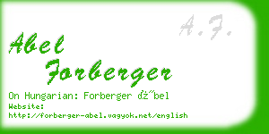 abel forberger business card